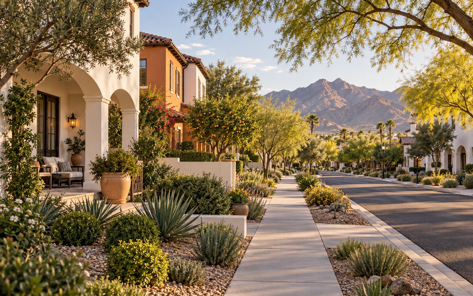 Sunlit West Valley neighborhood with mountain views